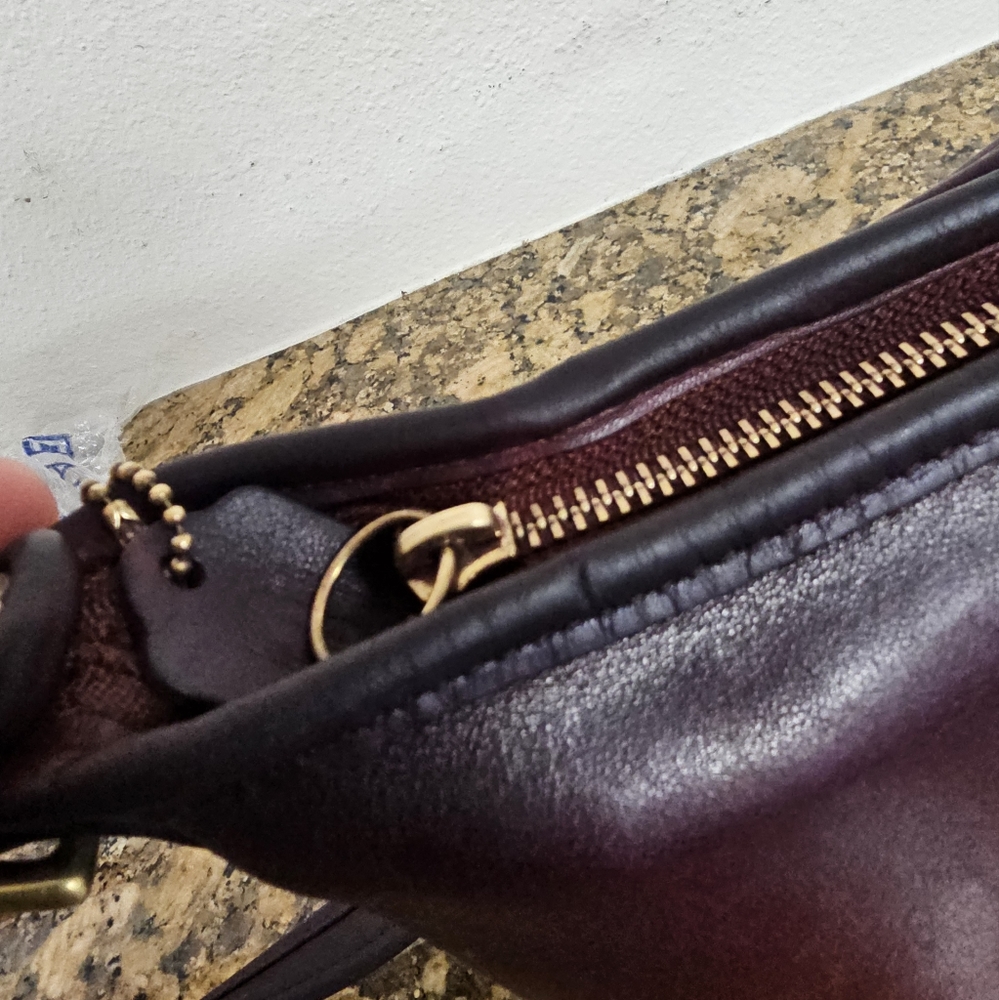 Recycled Riot Vintage Coach Maggie dyed in luscious warm red and purple patina - Picture 7 of 16